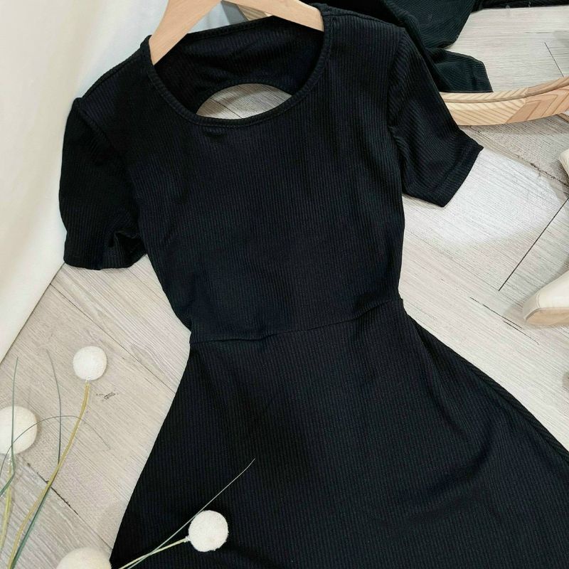 ĐẦM HỞ LƯNG THUN TAY NGẮN BIGSIZE