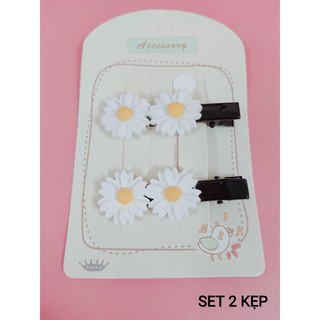 Set Kẹp Tóc Hoa Cúc Siêu Xinh