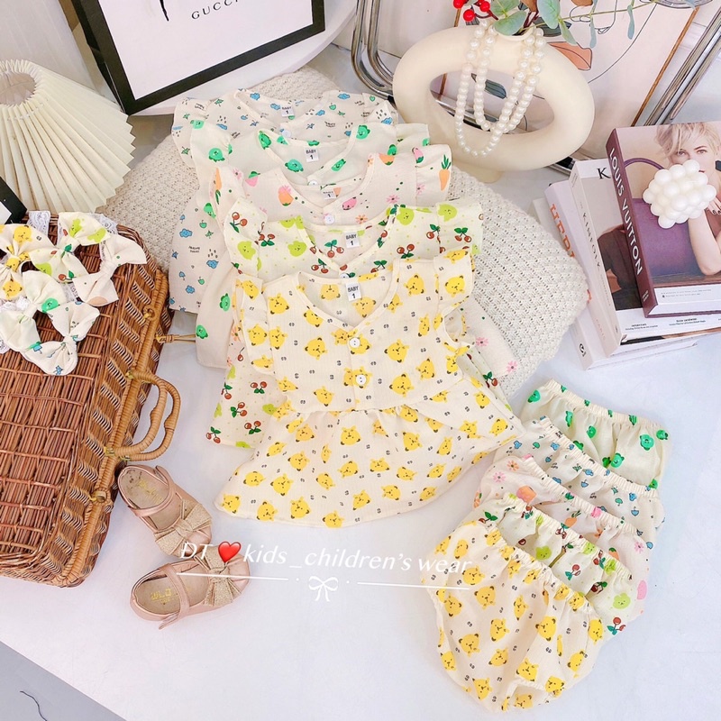 [SET BÉ GÁI] Bộ cánh tiên đũi xốp kèm tuban cho bé gái