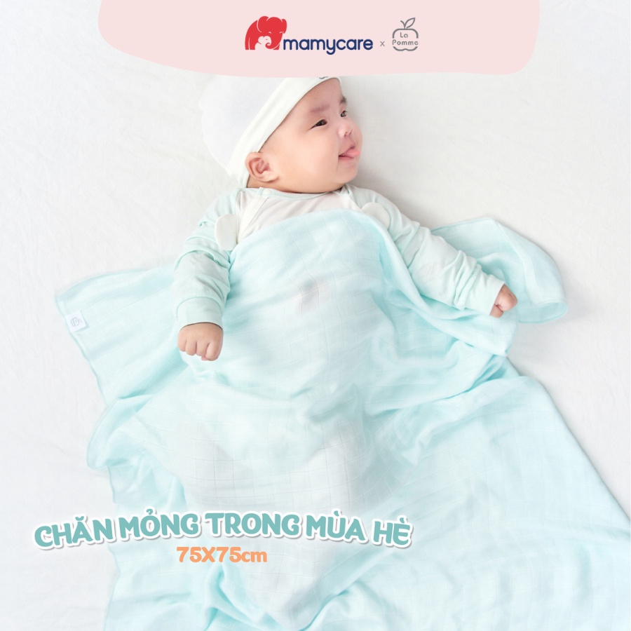 Set 2 khăn tắm đa năng cho bé  sợi tre lụa La Pomme khăn xô tắm mềm mịn họa tiết Rainy an toàn cho làn da bé - MAMYCARE