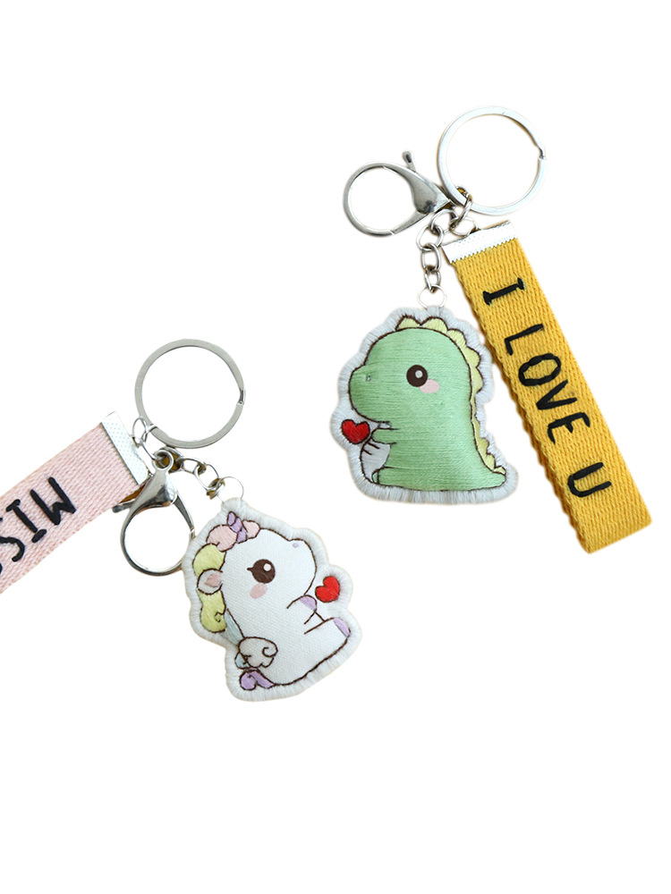 Móc Khoá Thêu Hoạ Tiết Hoạt Hình Dễ Thương