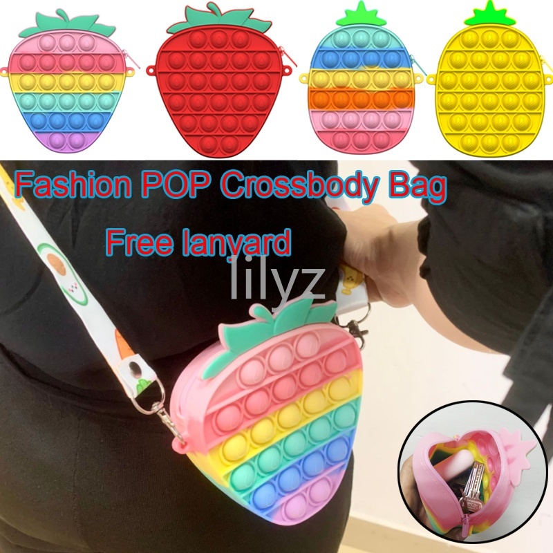 Túi đeo vai kiêm đồ chơi ấn bong bóng cho bé