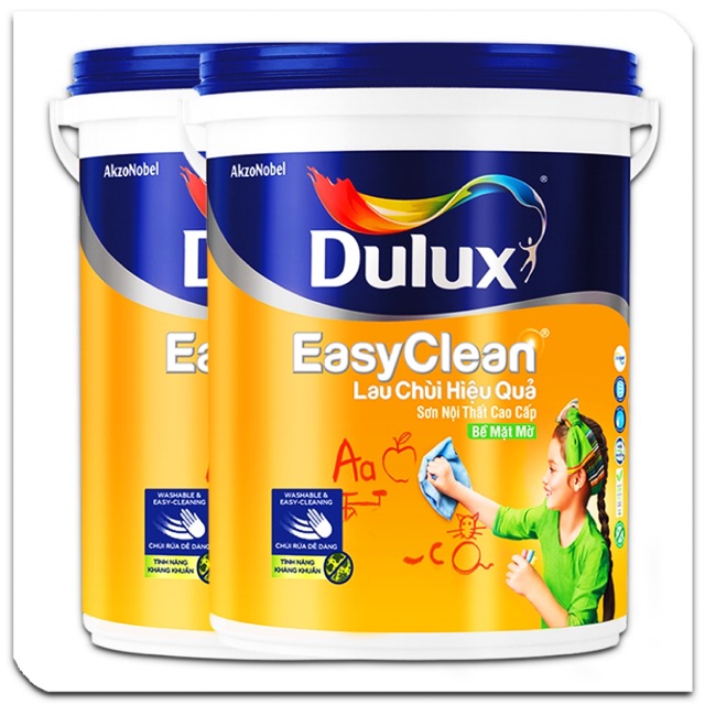 Sơn nội thất lau chùi Hiệu Quả Dulux Easy Clean (thùng 18L)