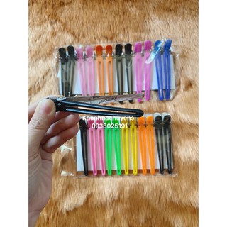Kẹp mỏ vịt chia tóc vỉ 12 cây