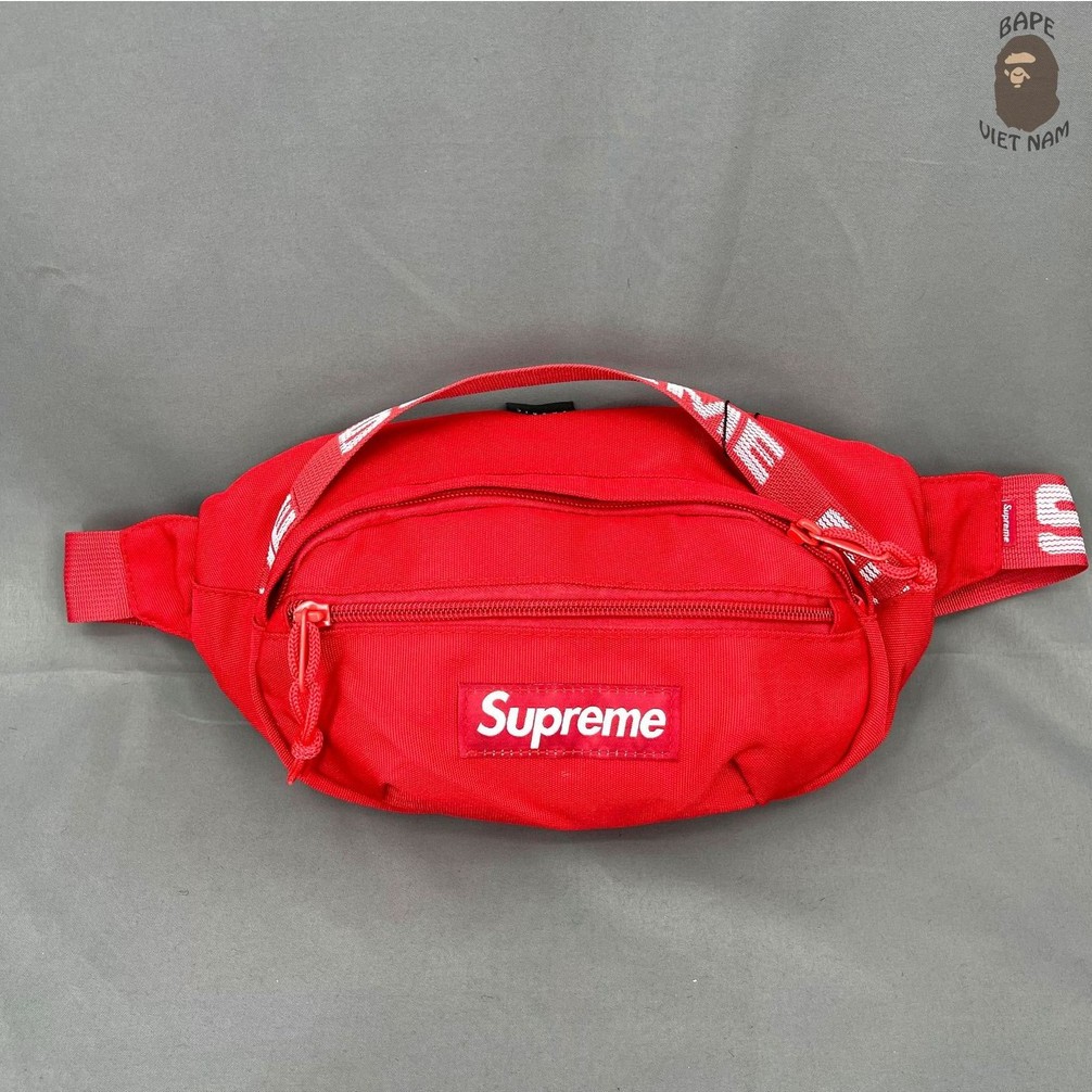 [Ảnh thật+FREESHIP] Túi Đeo Chéo Supreme, Túi Supreme Bao tử 2 màu Đen, Đỏ Waist Bags Bape VN