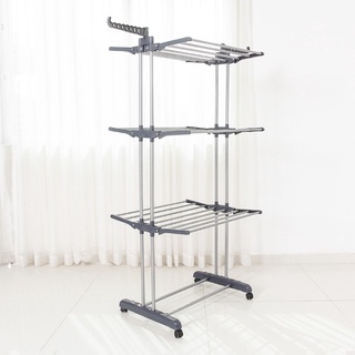 Giàn phơi quần áo 6 cánh có bánh xe kiểu Hàn Quốc