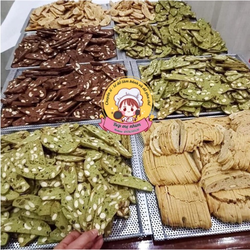 Set nguyên liệu làm bánh Biscotti ăn kiêng, Biscotti nguyên cám đủ 3 vị 500g