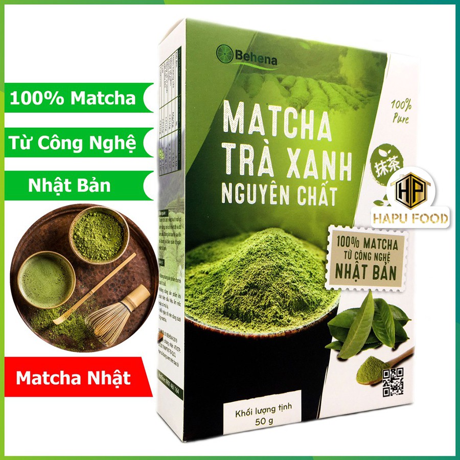 [ Công nghệ Nhật Bản ] Bột trà xanh Matcha Behena nguyên chất hộp 50g