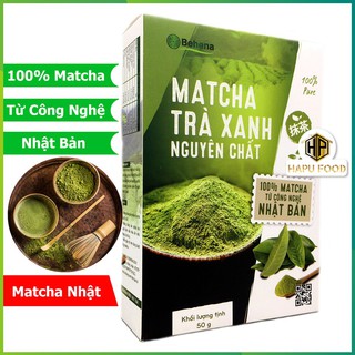 Bột trà xanh Matcha Behena nguyên chất- Công nghệ Nhật Bản hộp 50g