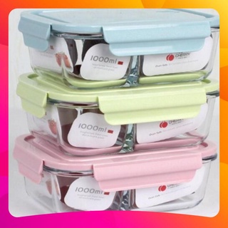 Hộp Cơm Thủy Tinh 1-2-3 Ngăn, Hộp Cơm Văn Phòng Đựng Thức Ăn Cao Cấp, Tiện Lợi (Quay Được Lò Vi Sóng) LOAI DEP