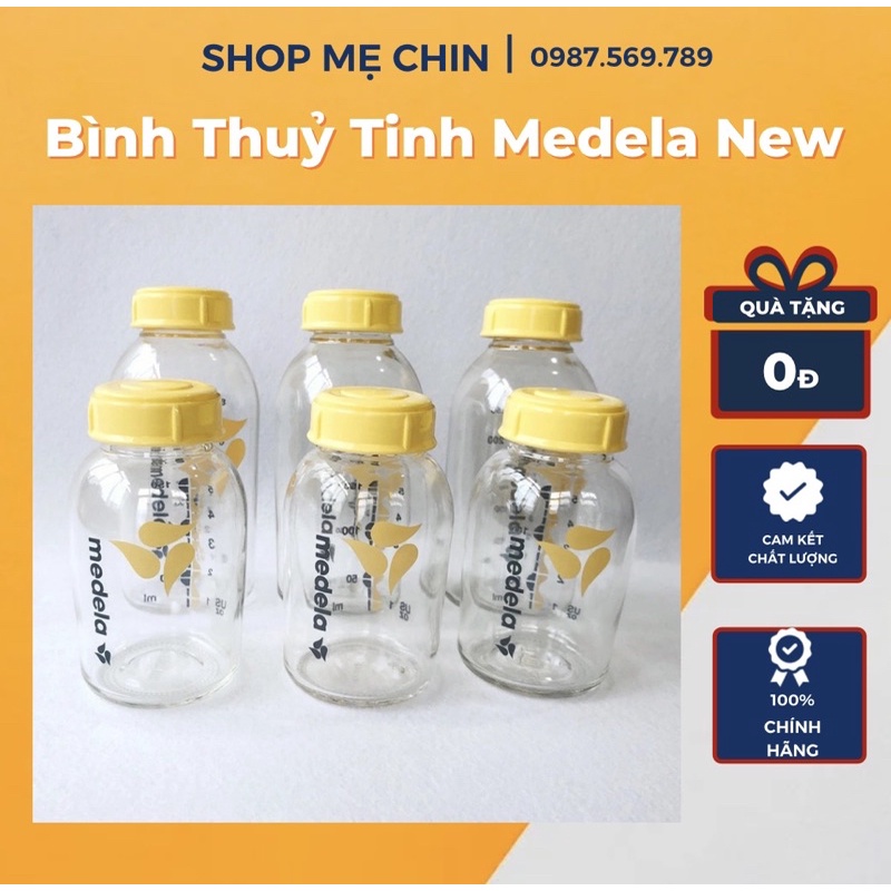 Bình sữa medela Thuỷ tinh 150ml-250ml new [SALE]