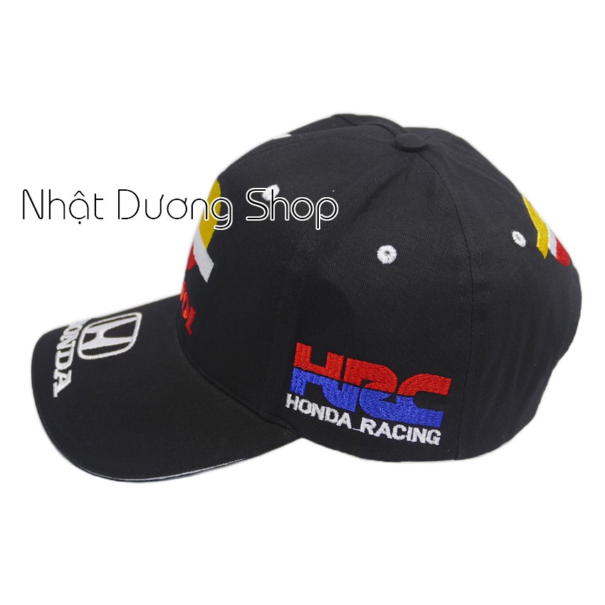 Nón kết tem xe khóa gài xịn Honda - Đen chất liệu Kaki cao cấp oát mềm được họa tiết nổi bật thích hợp cho các bạn trẻ