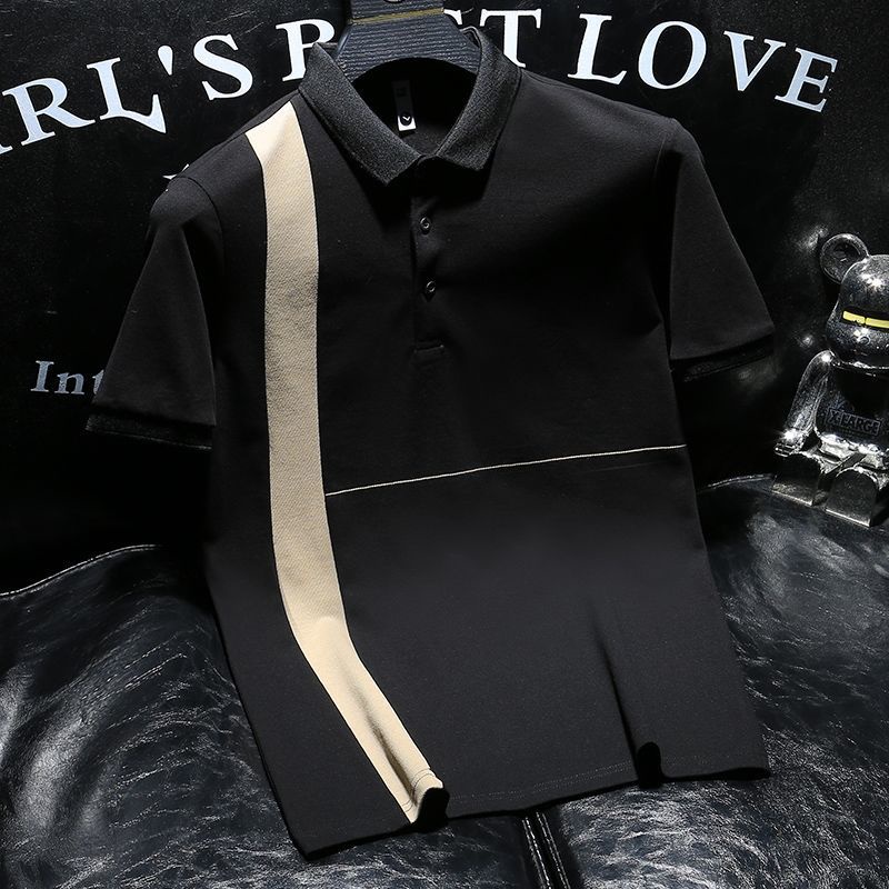 Áo Thun Polo Ngắn Tay Màu Sắc Tương Phản Thời Trang Cho Nam