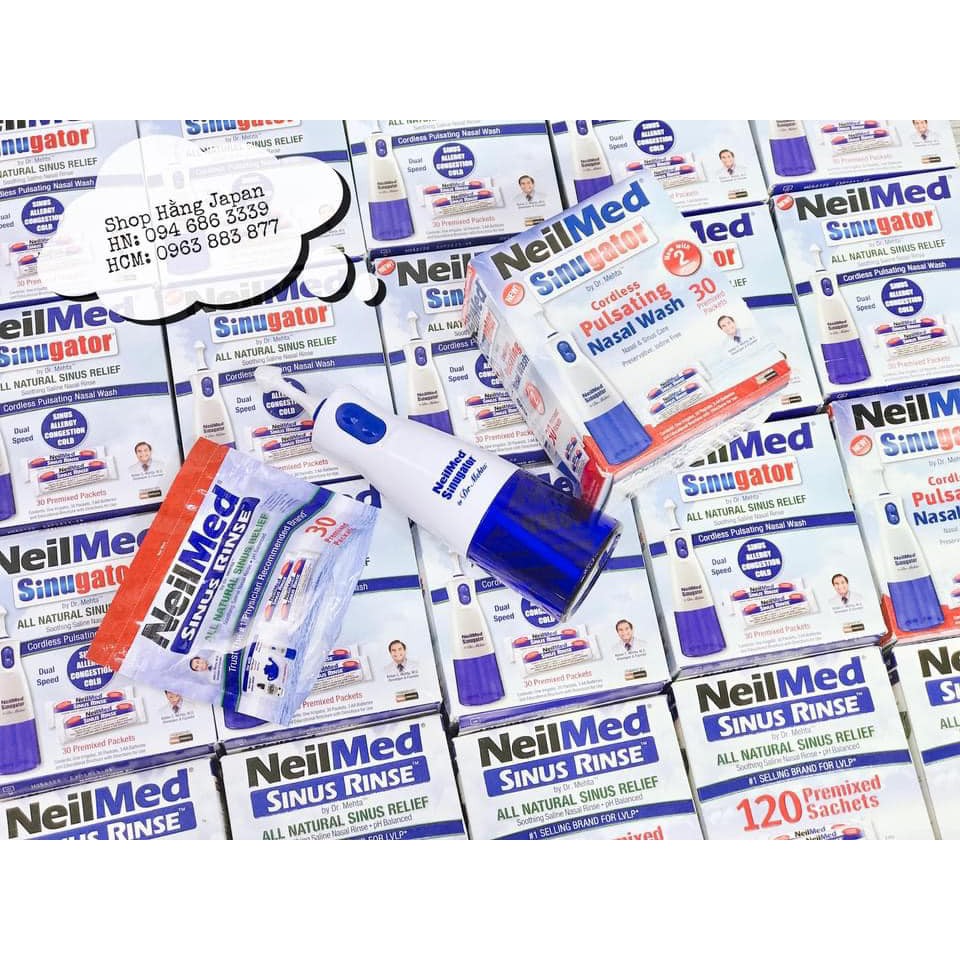 Máy rửa mũi Neilmed Mỹ mẫu mới tặng 30 gói muối sạch chính hãng