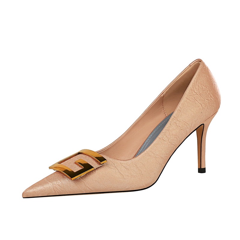 BIGTREE Giày Cao Gót 8.5cm Mũi Nhọn Phối Khóa Vuông Thời Trang Cho Nữ 272-18
