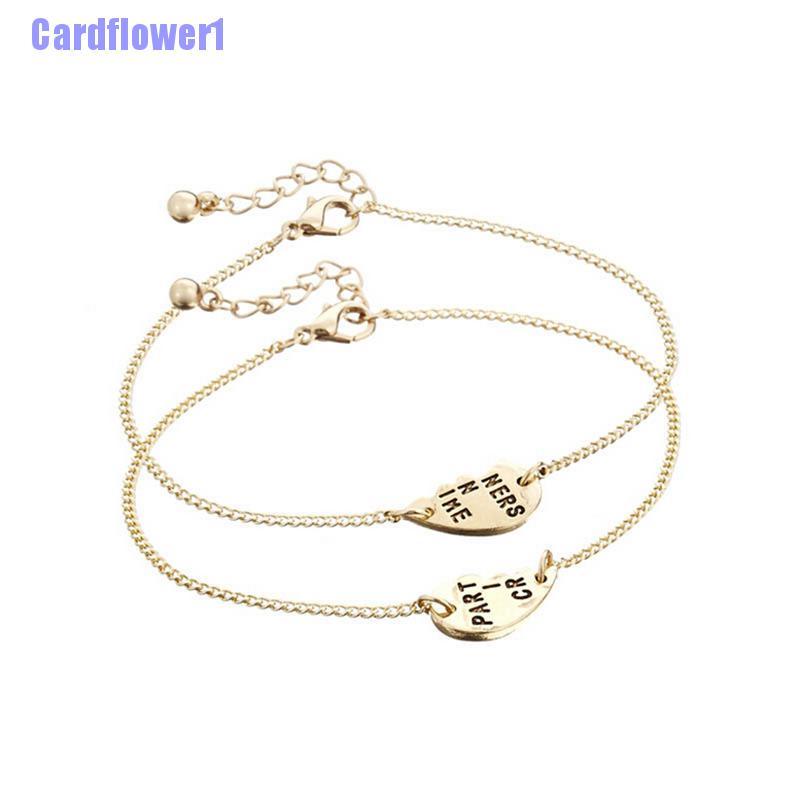 Set 2 Mặt Dây Chuyền Hình Trái Tim Khắc Chữ Best Friends