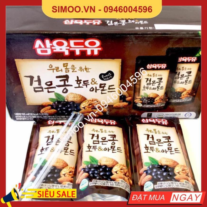 💥 ⚡ SẢN PHẨM CHÍNH HÃNG 💥 ⚡ Sữa Óc Chó Đậu Đen Hạnh Nhân Sahmyook Foods Hàn Quốc, Hộp 20 gói *195ml 💥 ⚡