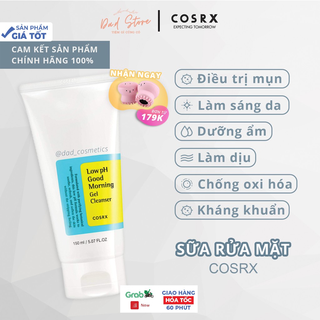 Sữa Rửa Mặt Dạng Gel Chiết Từ Dầu Cây Trà Cosrx Low PH Good Morning Gel Cleanser 150 ml - Da.d Cosmetics