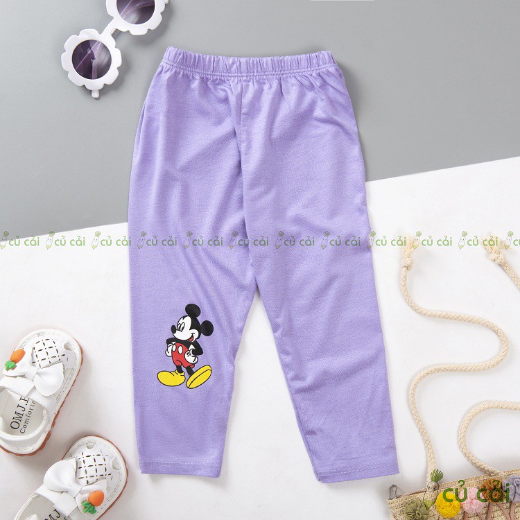 Quần legging bé gái chất vải THUN LẠNH MINKYMOM họa tiết Mickey, quần dài thu đông cho bé gái QTD01