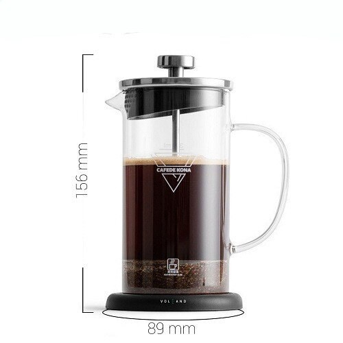 Bình pha French Press thuỷ tinh 350ml Cafede Kona (Cái) - DBR120