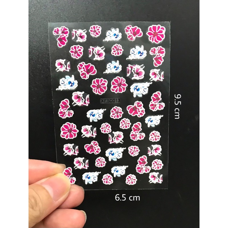 Sticker dán móng hoa lá 5d-hình dán nail