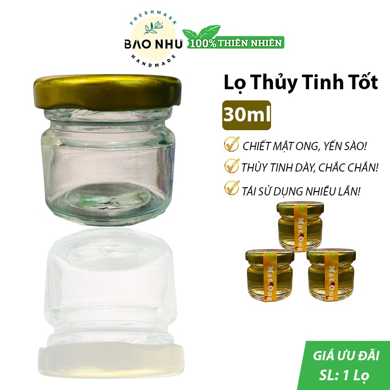 Lọ Thủy Tinh 30ml Nắp Vàng Chiết Mỹ Phẩm