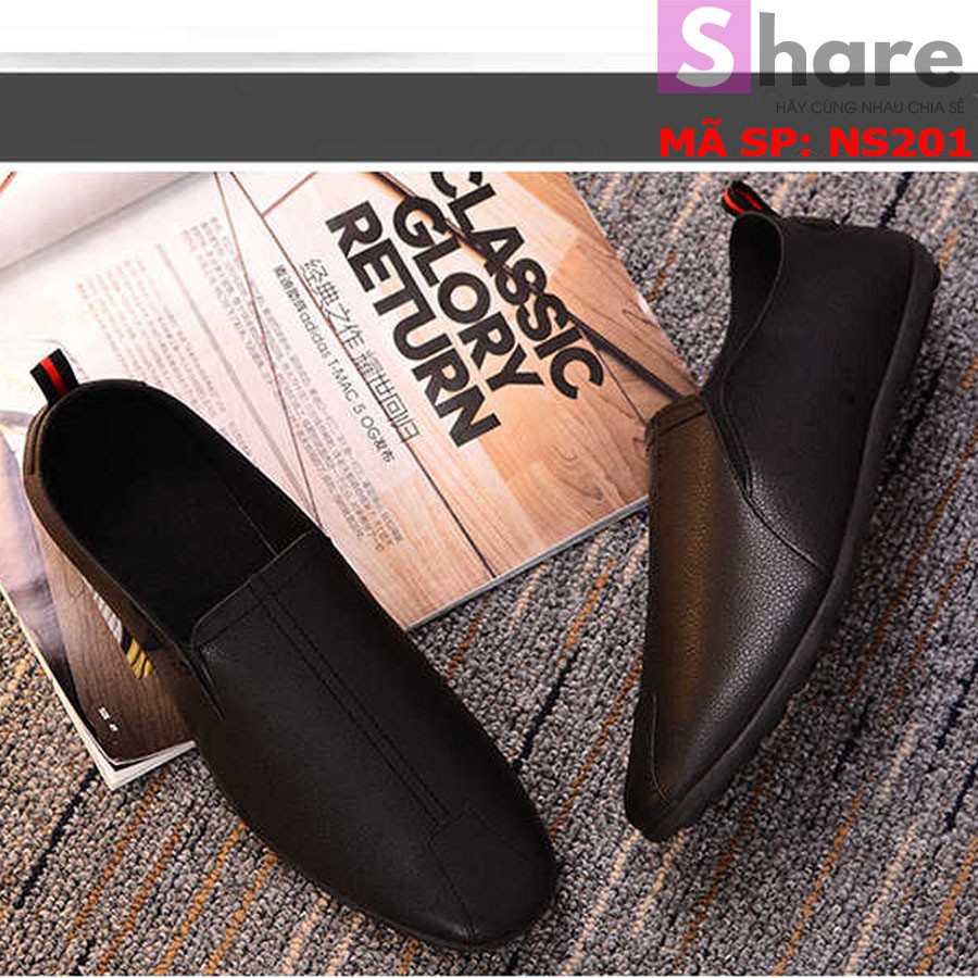 [ SIÊU RẺ ] TẶNG TẤT LƯỜI CAO CẤP - Giày Lười Nam Hàn Quốc Màu Đen [ Shop Yêu Thich ] | BigBuy360 - bigbuy360.vn