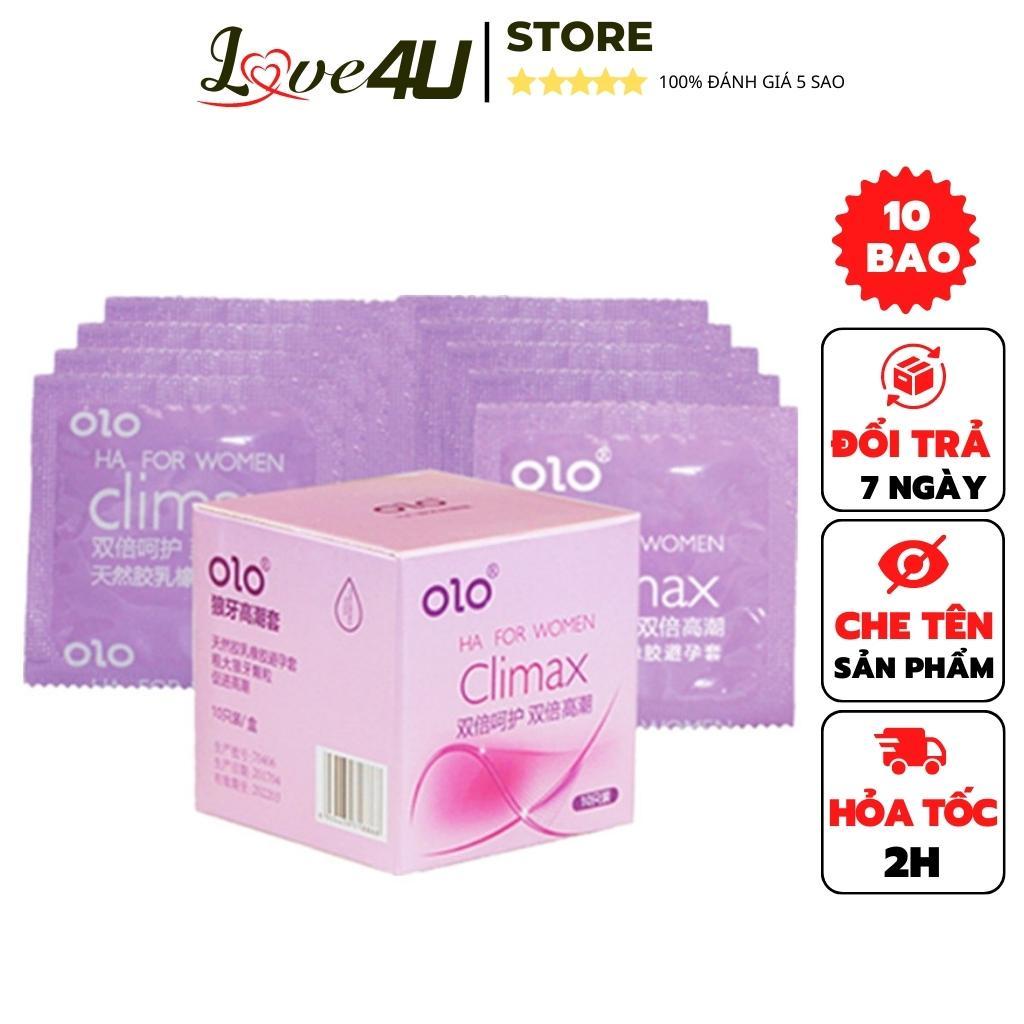 Bao cao su OLO climax ha for women có gai li ti kích thích điểm G gel bôi trơn nuôi dưỡng sâu siêu mỏng B13- LOVE4U