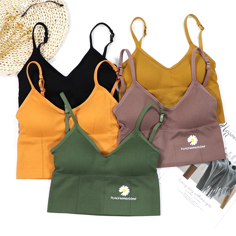 Spring and summer new kaka small daisy vest big U beautiful back seamless tube top wrapped chest without steel ring