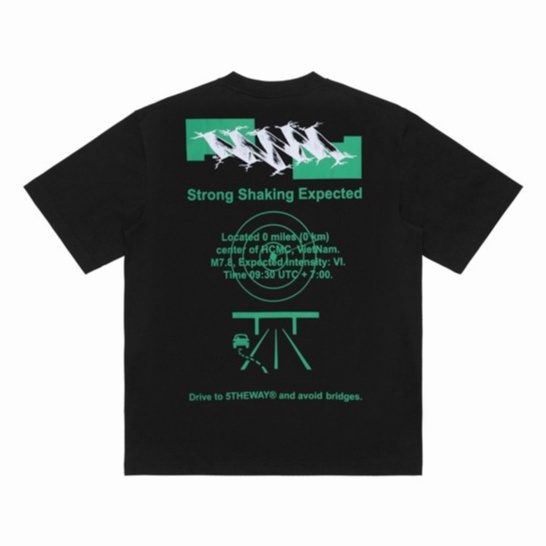 5THEWAY /earthquake/ New Tee in Black Aka Áo Thun Tay Ngắn Đen
