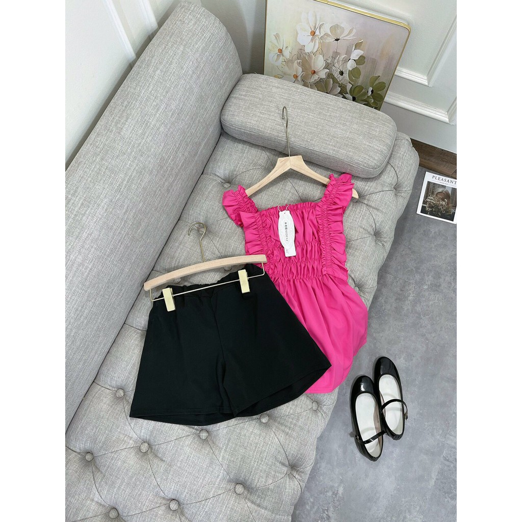 Sét Đồ Nữ ,Sét Áo Hồng Cánh Tiên Kèm Quần Soóc Đen Siêu Hót | BigBuy360 - bigbuy360.vn