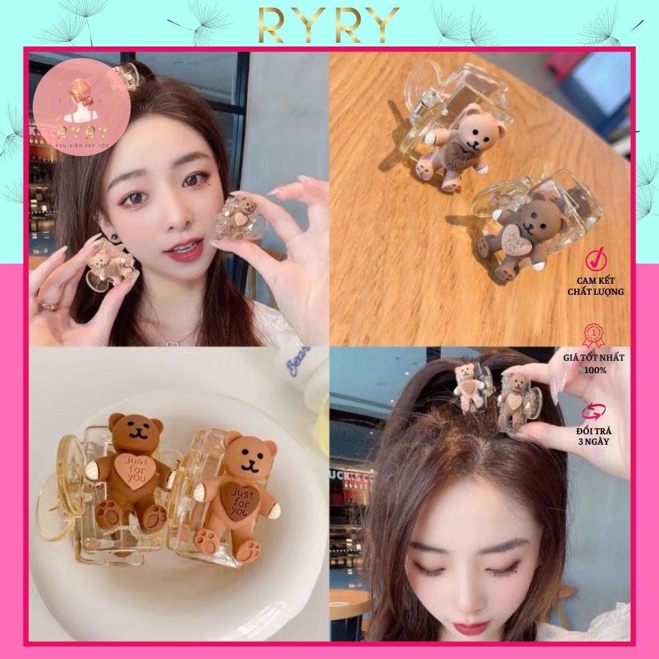 Kẹp Càng Cua Chú Gấu Xinh Xắn Phong Cách Hàn Quốc Cho Nữ