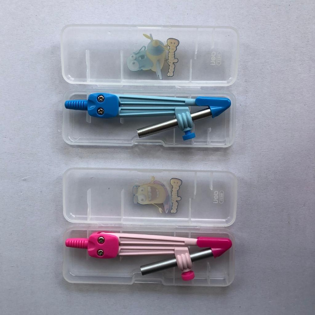 Compa học sinh Deli, Hồng/Xanh - 1 hộp - E8621