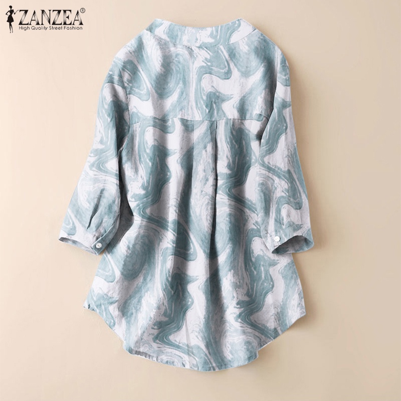 Zanzea Áo Nữ Tay 3 / 4 Cổ Tròn Thời Trang Cá Tính