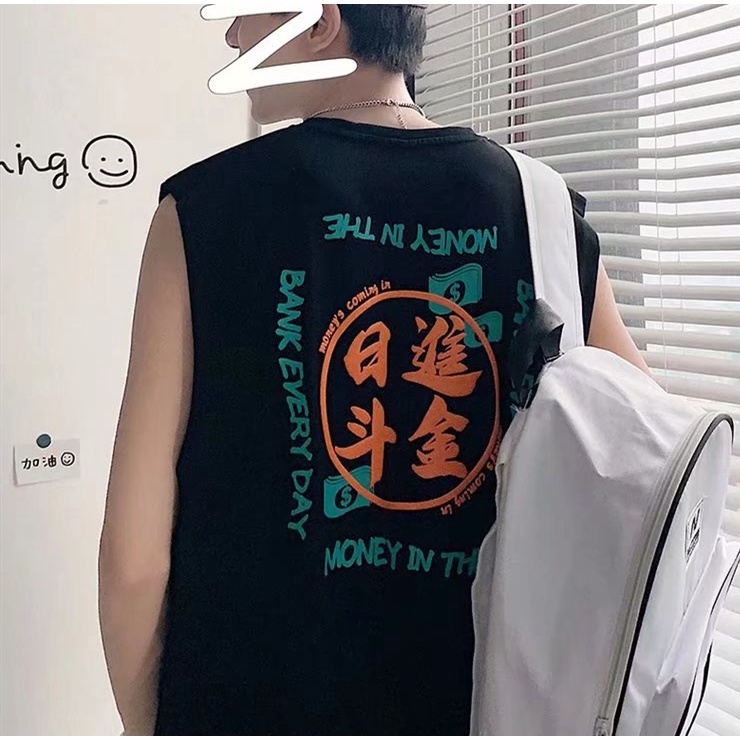 Áo Ba Lỗ Thể Thao Nam In Chữ Size M-5XL Thời Trang Hàn Quốc