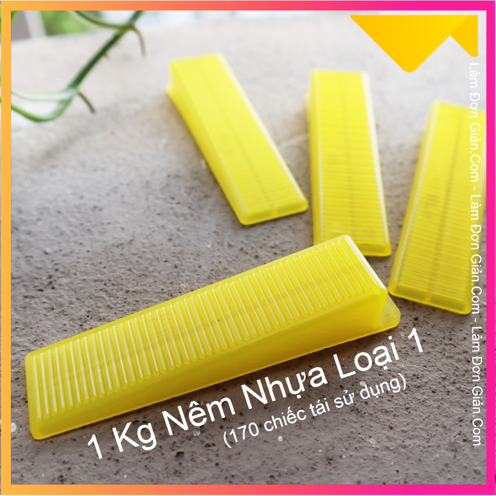 Túi 1 Kg Ke Nêm Lát Gạch Bằng Nhựa PP Zin 100% Màu Vàng
