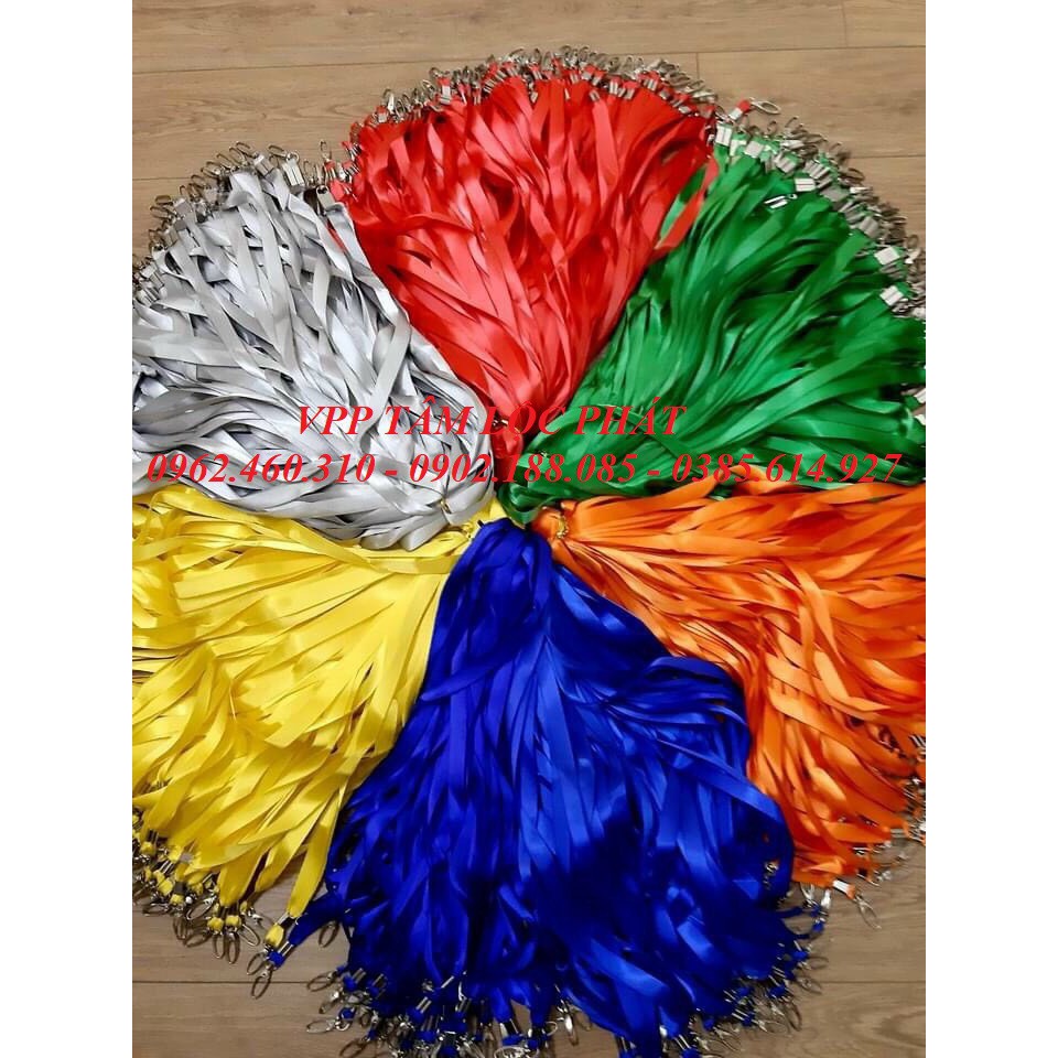 SỈ 100 DÂY ĐEO THẺ LỤA MÓC SẮT, bản rộng 1.5cm