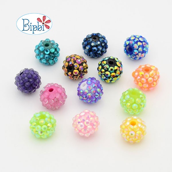 Com bo 5 hạt nhựa giả đá size 14mm