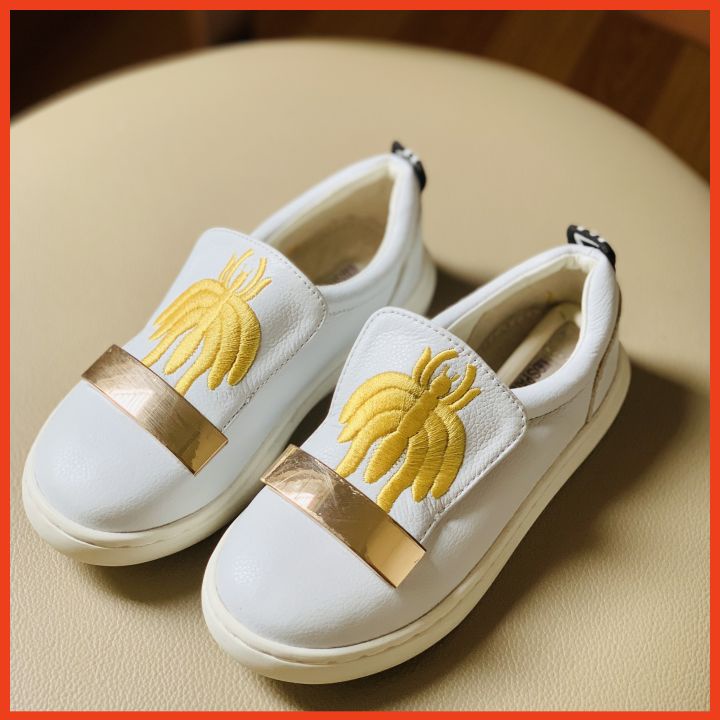 - Giày Slipon Da Mềm Sành Điệu Cho Bé- Mầu TRẮNG- Size từ 26 đến 34