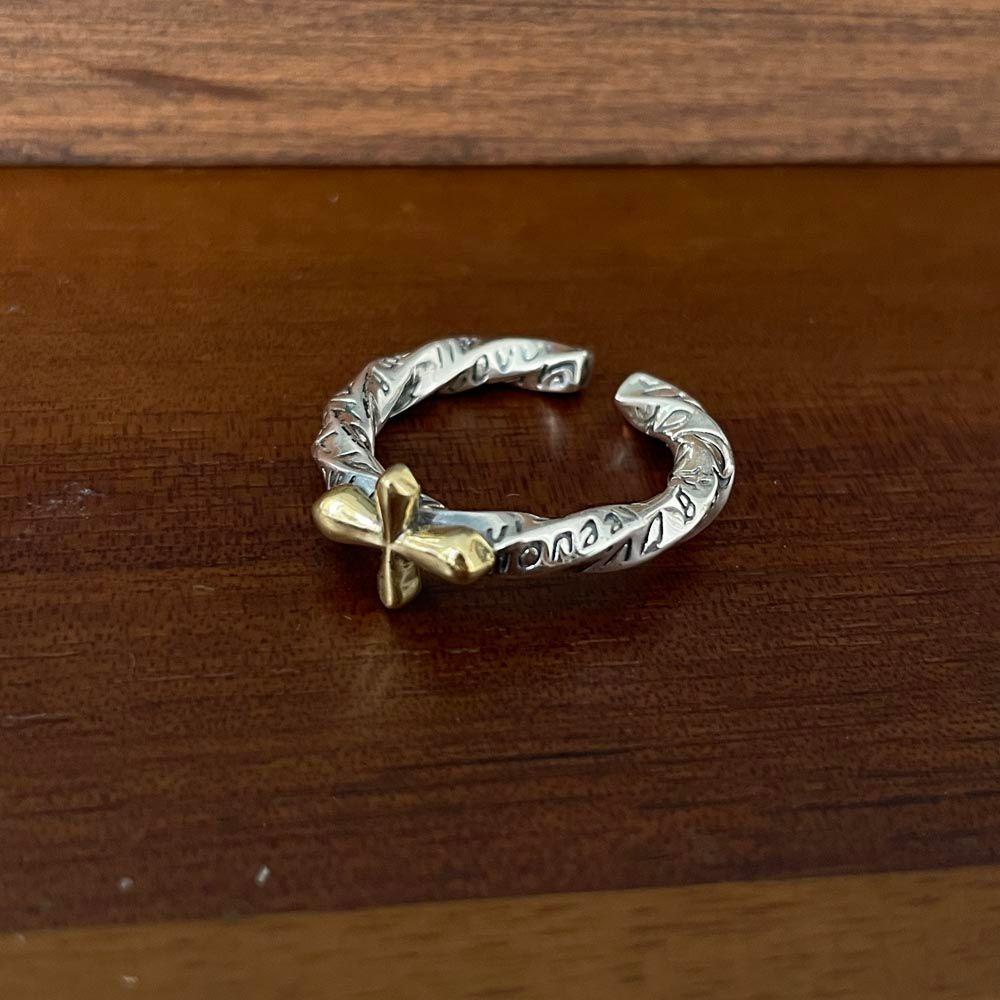 Nhẫn Hở Khắc Chữ Phong Cách Punk Thanh Lịch Cho Nữ