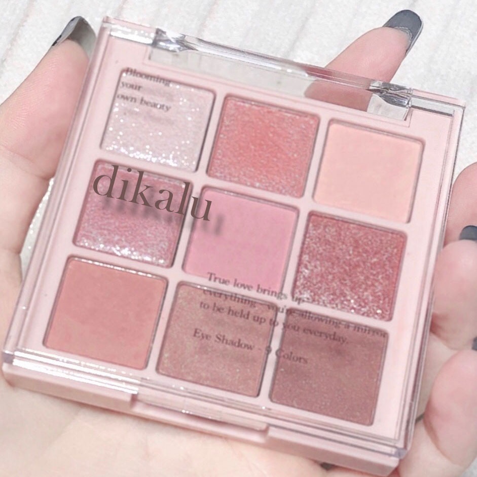 Bảng Phấn Mắt DIKALU 9 Màu Tông Nhũ Và Lì Trang Điểm Lâu Trôi