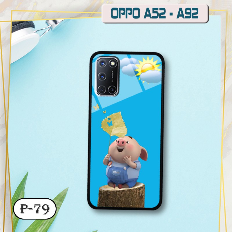 Ốp lưng kính 3D OPPO A52/ A92-cute