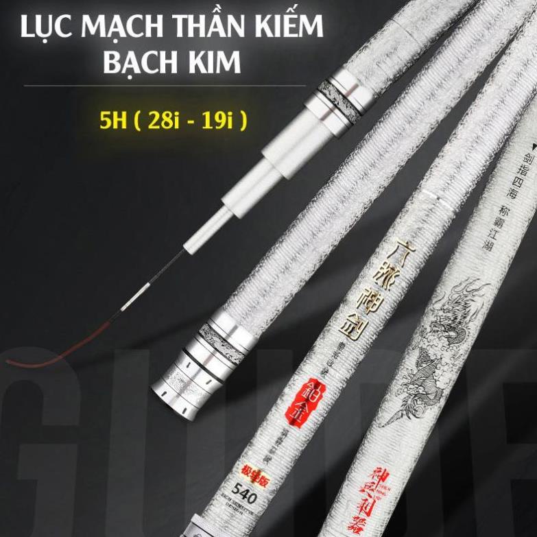 Cần Câu Tay Chính Hãng Guide Lục Mạch Thần Kiếm Bạch Kim 5H 28-19i Cần Câu Đài Carbon Cao Cấp Có Bảo Hành