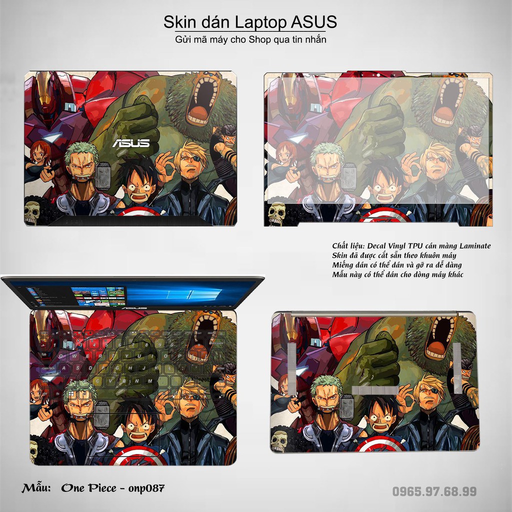 Skin dán Laptop Asus in hình One Piece _nhiều mẫu 7 (inbox mã máy cho Shop)