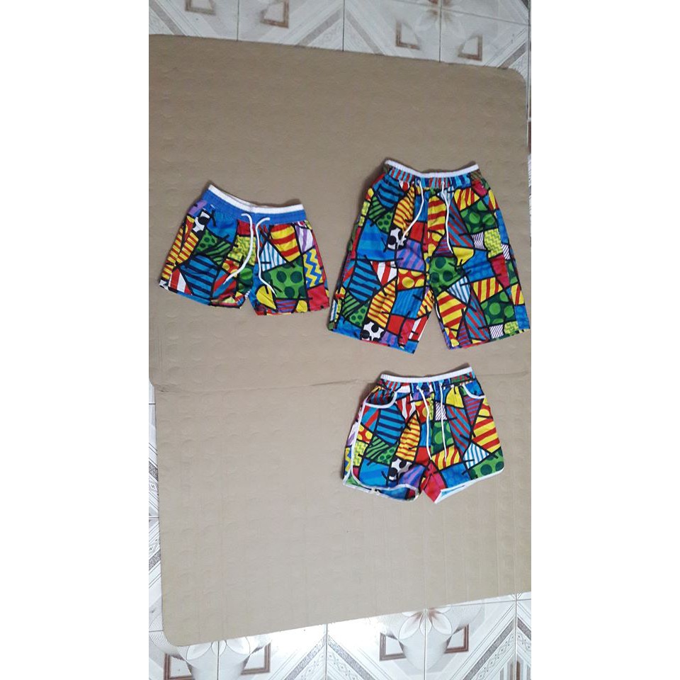 Combo 3 quần đi biển mẫu mảnh ghép bố mẹ và con