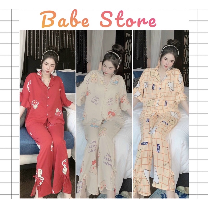 [ĐỒ BỘ MẶC NHÀ] chất liệu mango siêu mịn mát nhún chân