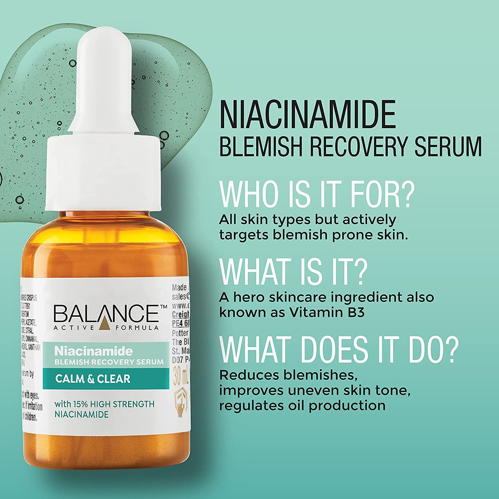 Serum Balance ngừa mụn mờ thâm Niacinamide Blemish Recovery Serum (30ml)