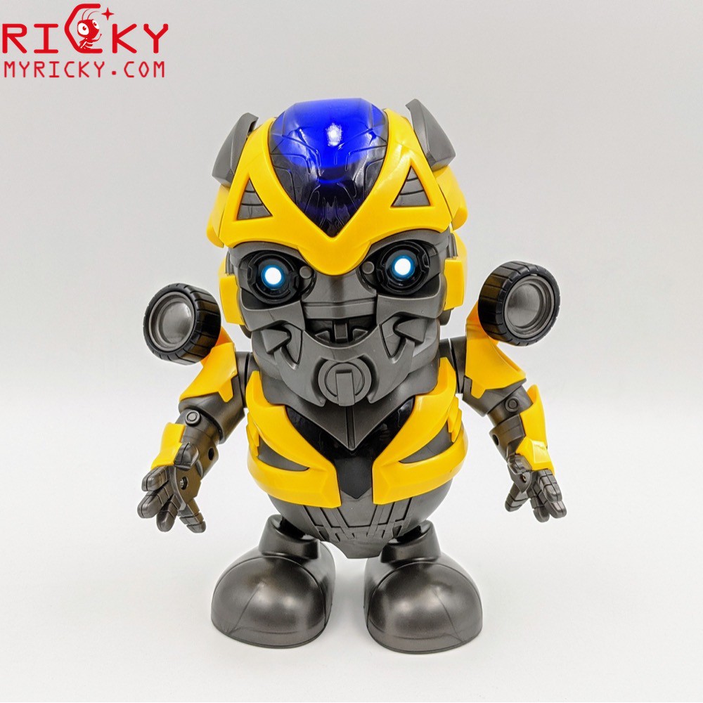 Đồ chơi ⚡️𝗙𝗥𝗘𝗘𝗦𝗛𝗜𝗣⚡️ Robot Bumble Bee người sắt nhảy múa vui nhộn có nhạc và đèn cho bé