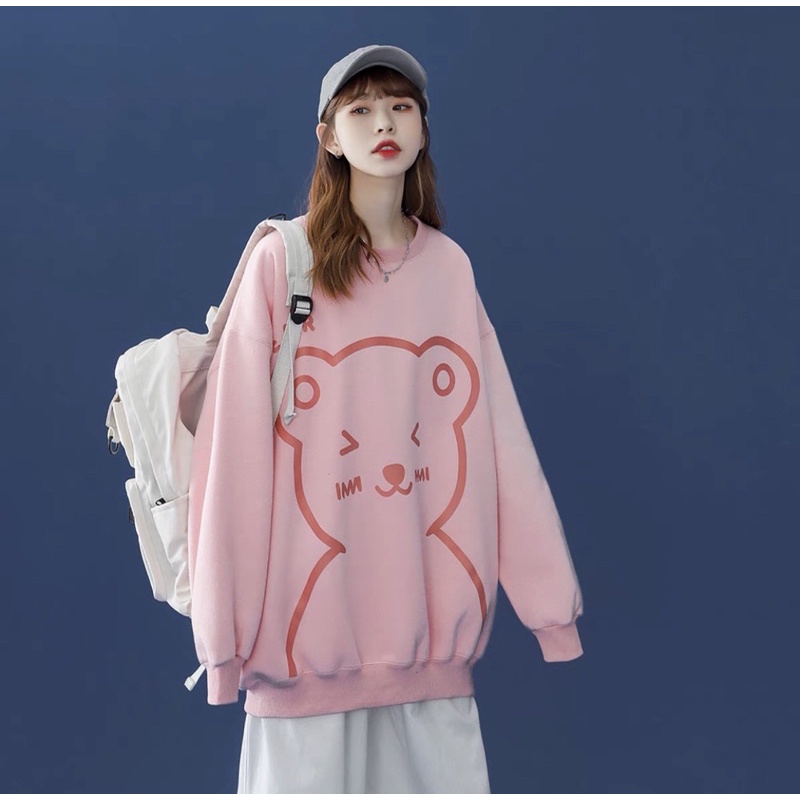 Sweater hình gấu dễ thương vải nỉ dày