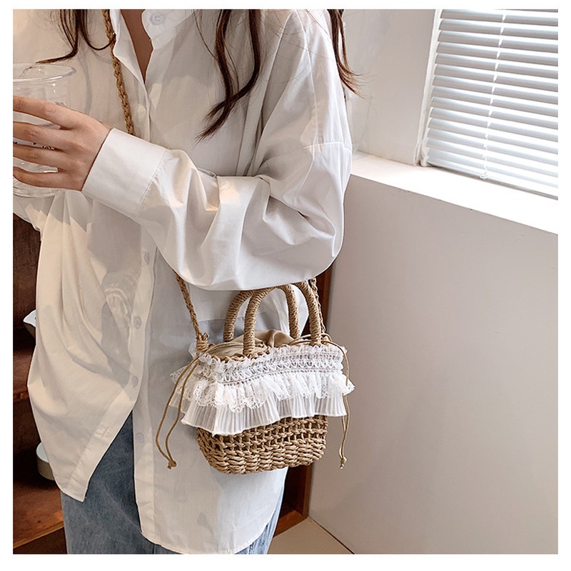 Túi Xách Tay Đeo Chéo Vai Phối Ren Kích Thước Nhỏ Gylb330 Dành Cho Nữ